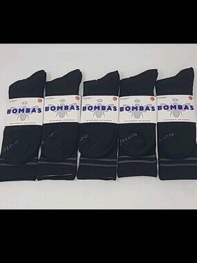 Bombas Black Men's Athletic Crew Socks - 5 Pair Pack